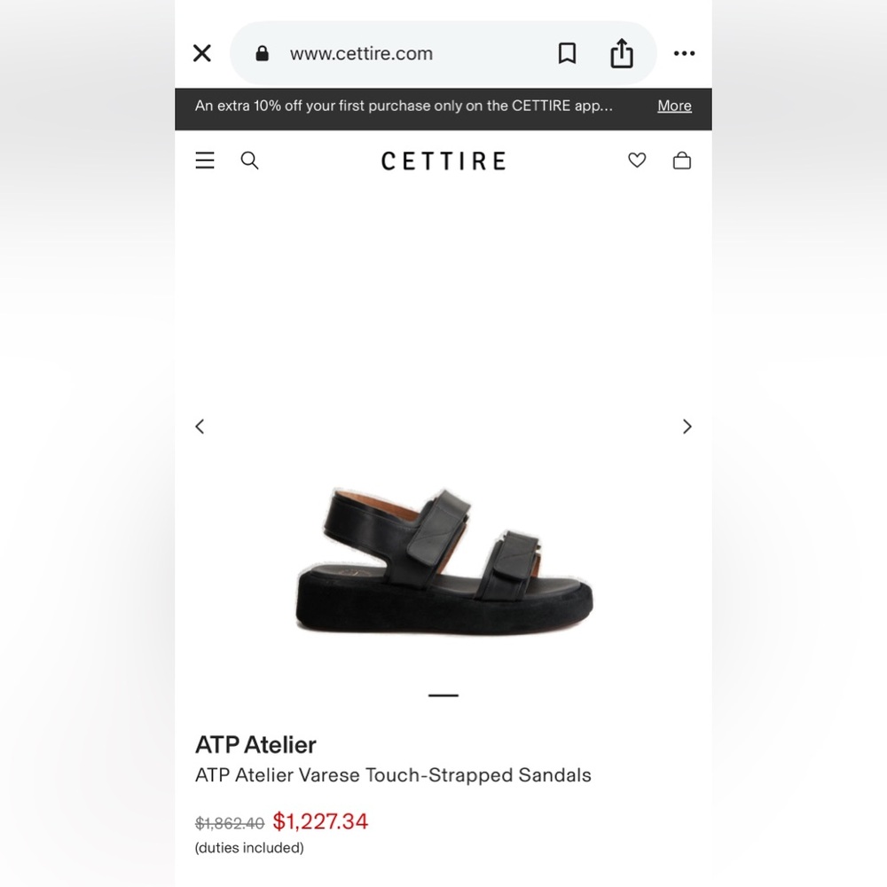 ATP Atelier Black Leather Sandals - Picture 8 of 8